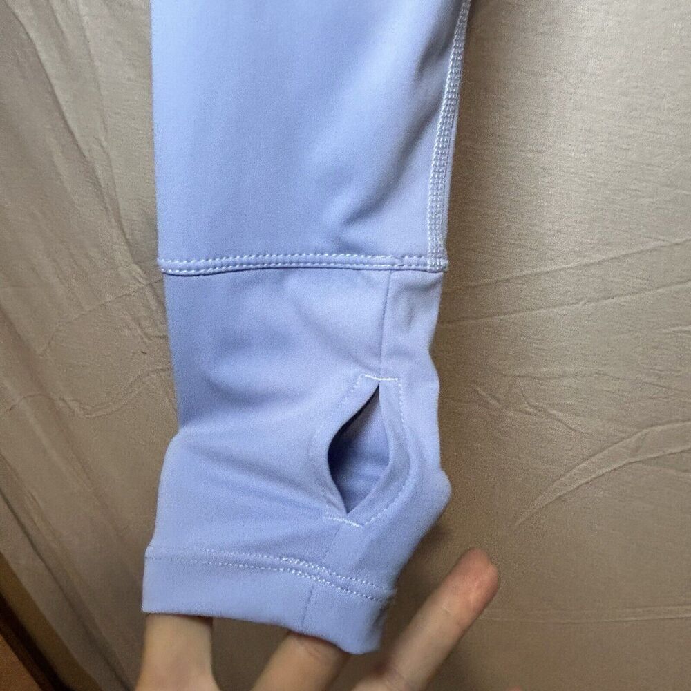 BALEAF Long Sleeve Crop Workout Shirt Women’s Size Medium Blue Thumb Holes - Picture 3 of 6